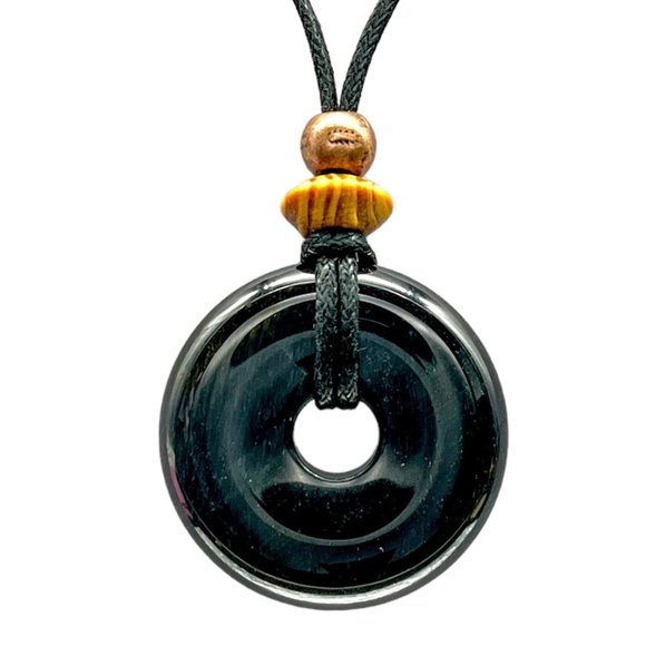 Blue Tiger’s Eye Gemstone Pendant Necklace | Handmade - Picture 3 of 7